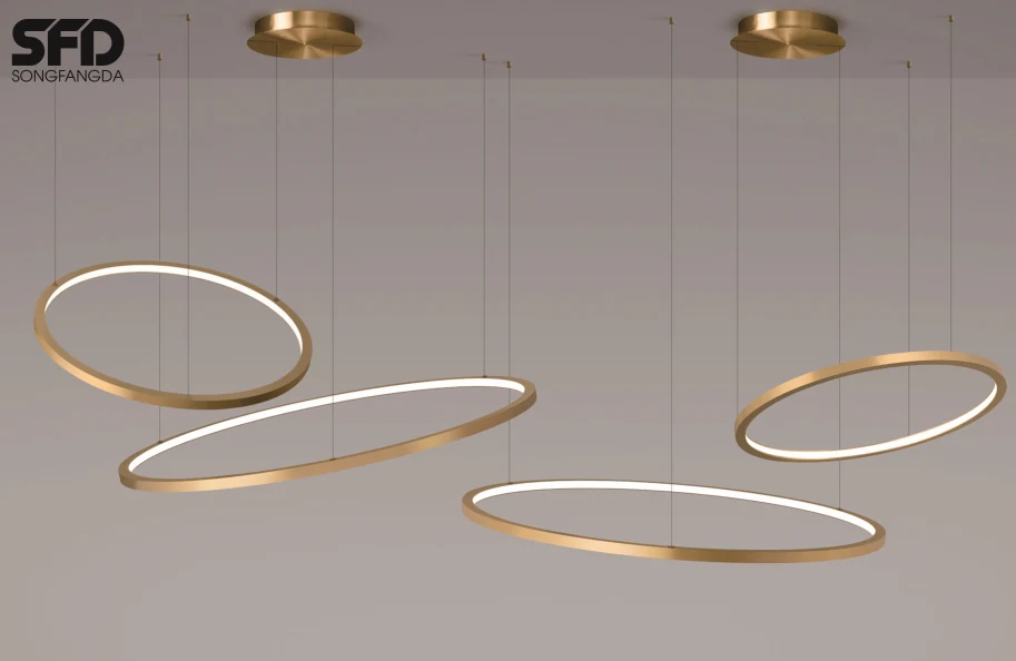 Ring and linear pendant lights from the SFD Lighting range
