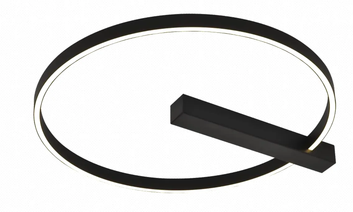 SX2126 slim ring ceiling light in matt black