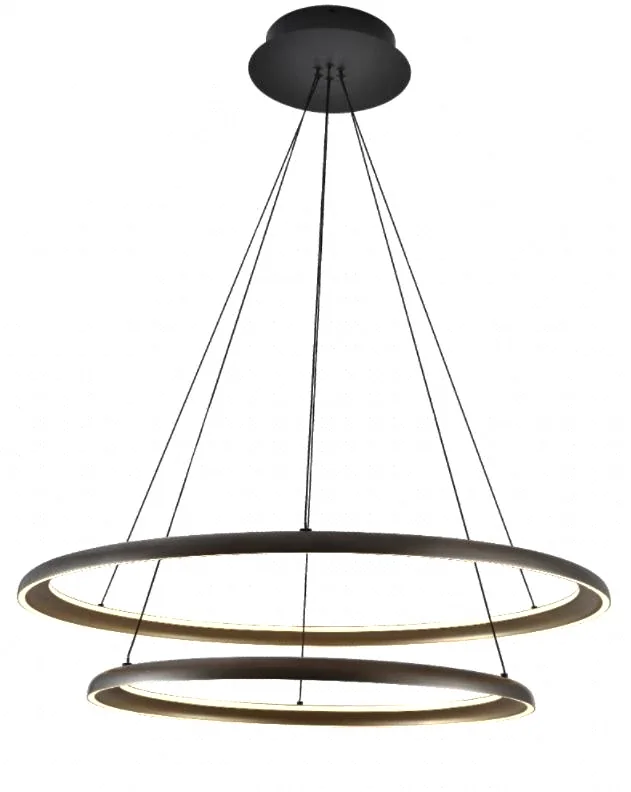SD2341-2RM stepped double ring pendant in grey and gold