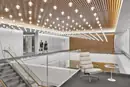 Hotel lobby lit by linear pendant lighting from SFD Lighting