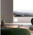 ST2308-RS matt white table light on a side table in a living room