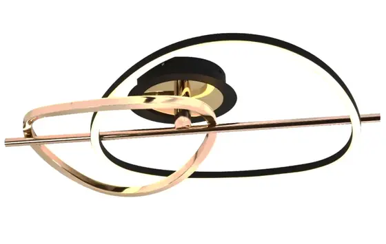 SX2344-A crossed bar aluminium ceiling light in sand black and gold
