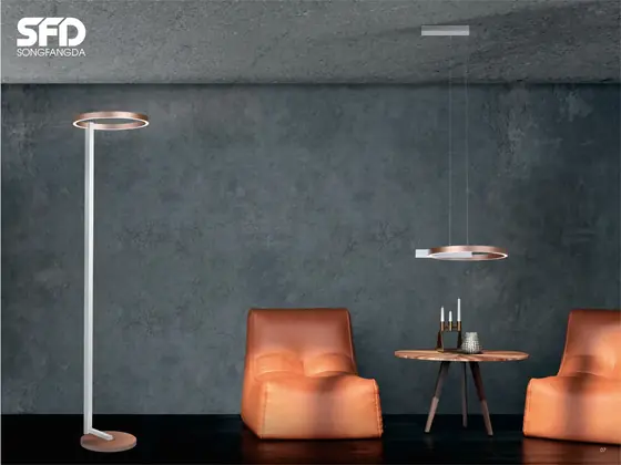 SD2126 up and down pendant lit in a dark interior