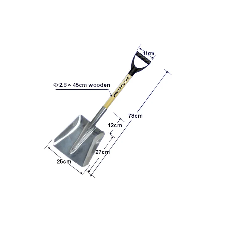 SB3001-B aluminium alloy shovel with short steel handle