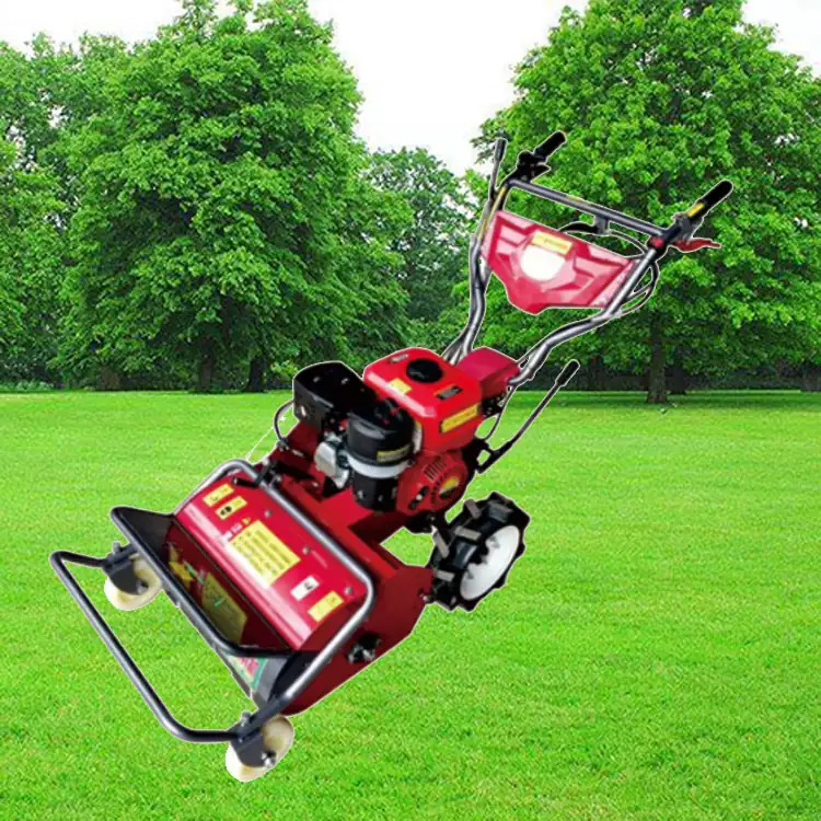 3TGQ-5.4BH walk behind weeder shown from the side with the handlebar raised