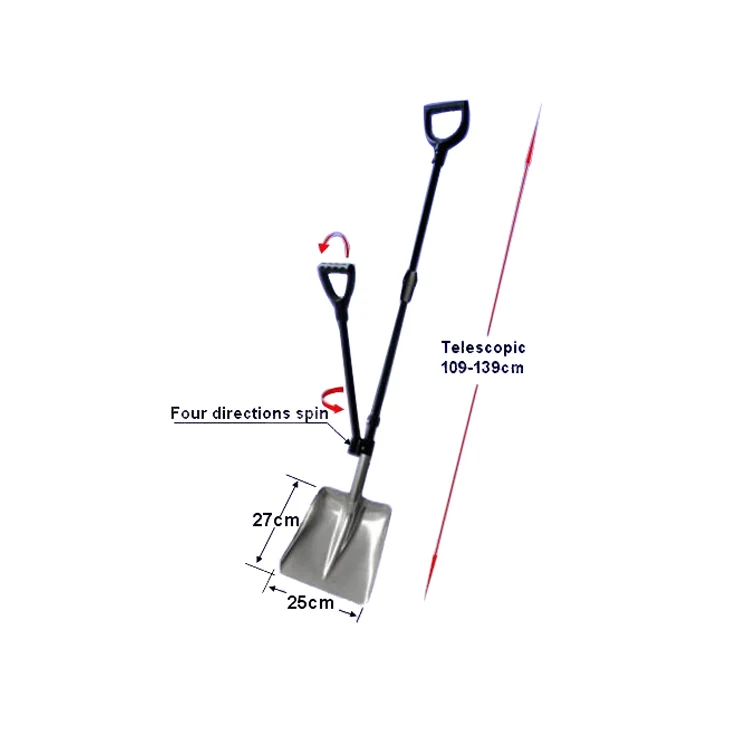 SB3001-G aluminium alloy garden shovel full length view