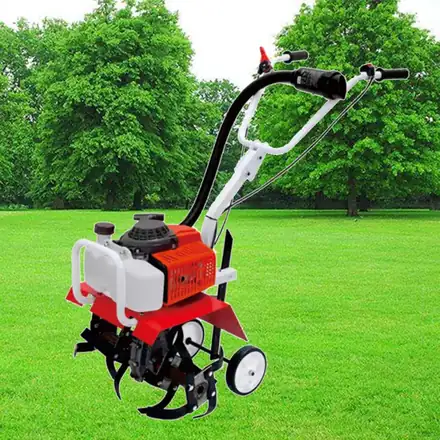 3TGQ-4AC mini petrol tiller with tine set fitted
