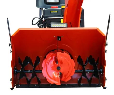 SJ1151XD-D snow thrower side view showing chute and auger housing
