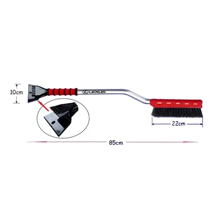 Car cleaning tool showing brush head and scraper end
