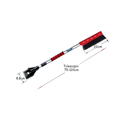 Car snow brush and scraper shown at full length