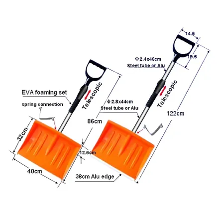 SB2008-G snow shovel showing the second grip position on the shaft