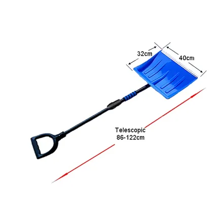 SB2008-G double handle snow shovel side profile
