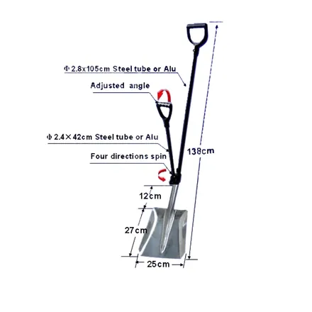 Aluminium alloy shovel head and handle joint