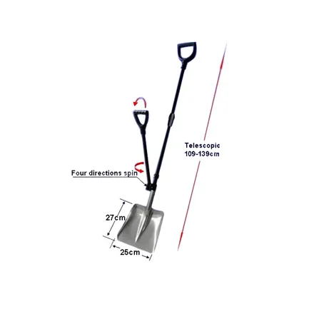 SB3001-G aluminium alloy garden shovel full length view