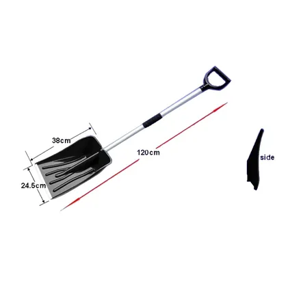 Lightweight plastic snow shovel head and handle joint