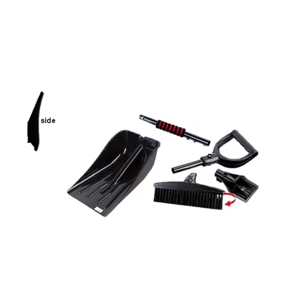 Lightweight plastic snow shovel head from the rear