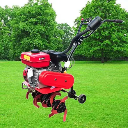 3TGQ-4A uniaxial mini tiller with weeding wheel fitted