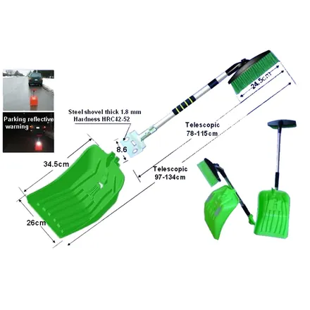 Snow shovel set variant SB2018-C with brush and scraper