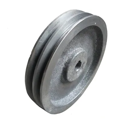 Snow blower belt pulley on white background