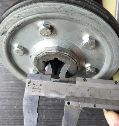 Friction wheel rubber close up showing inner and outer diameter