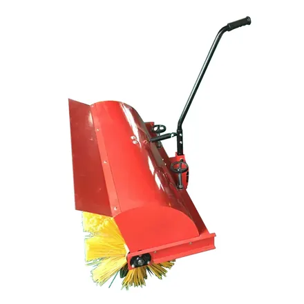 Snow sweeper head on white background showing full working width