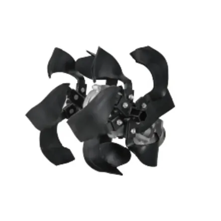 Tiller cultivator gearbox part viewed from the mounting face