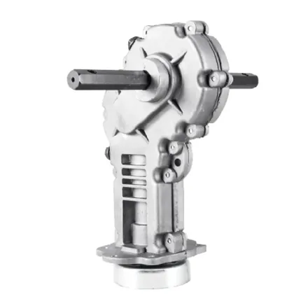 Tiller cultivator gear box viewed from a second angle