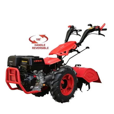 Two wheel tractor fitted with a tiller attachment