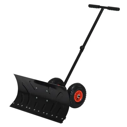 Wheeled snow shovel blade detail