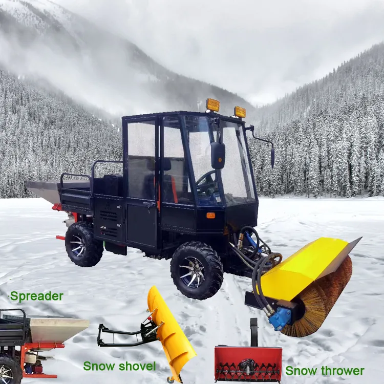 Multi function snow plough SJ-D1818-1 ride on machine with front brush head