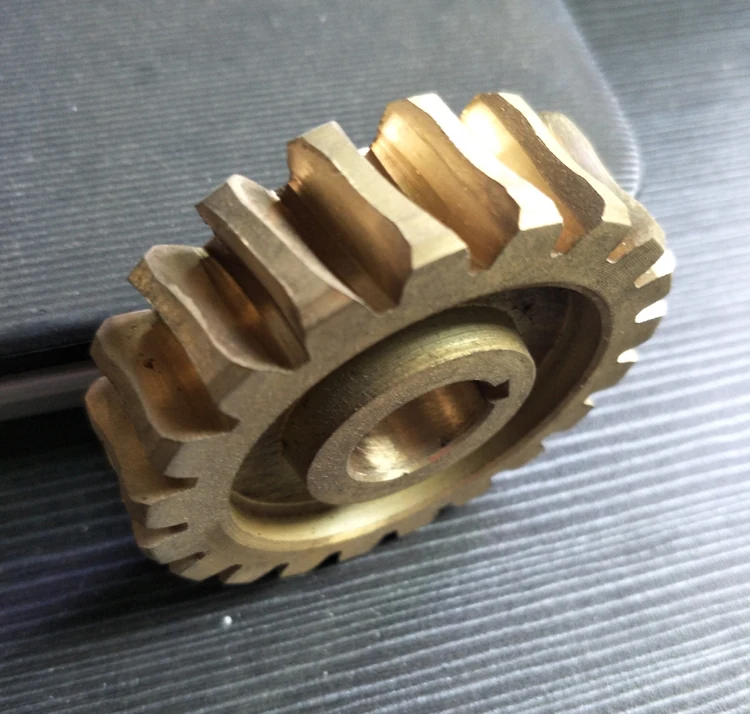 Copper worm gear for snow blower auger gear case
