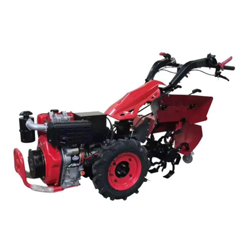 Two wheel tractor fitted with a ditcher attachment
