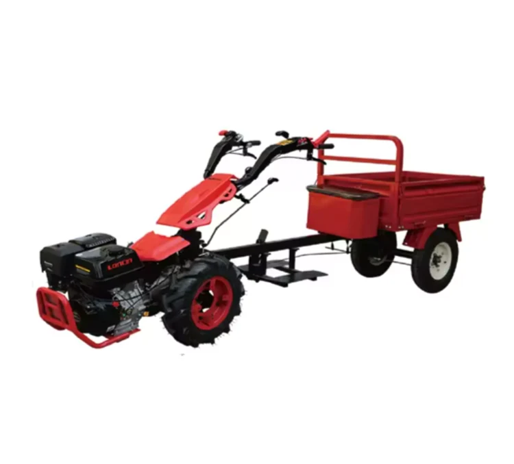 Two wheel tractor coupled to a trailer attachment