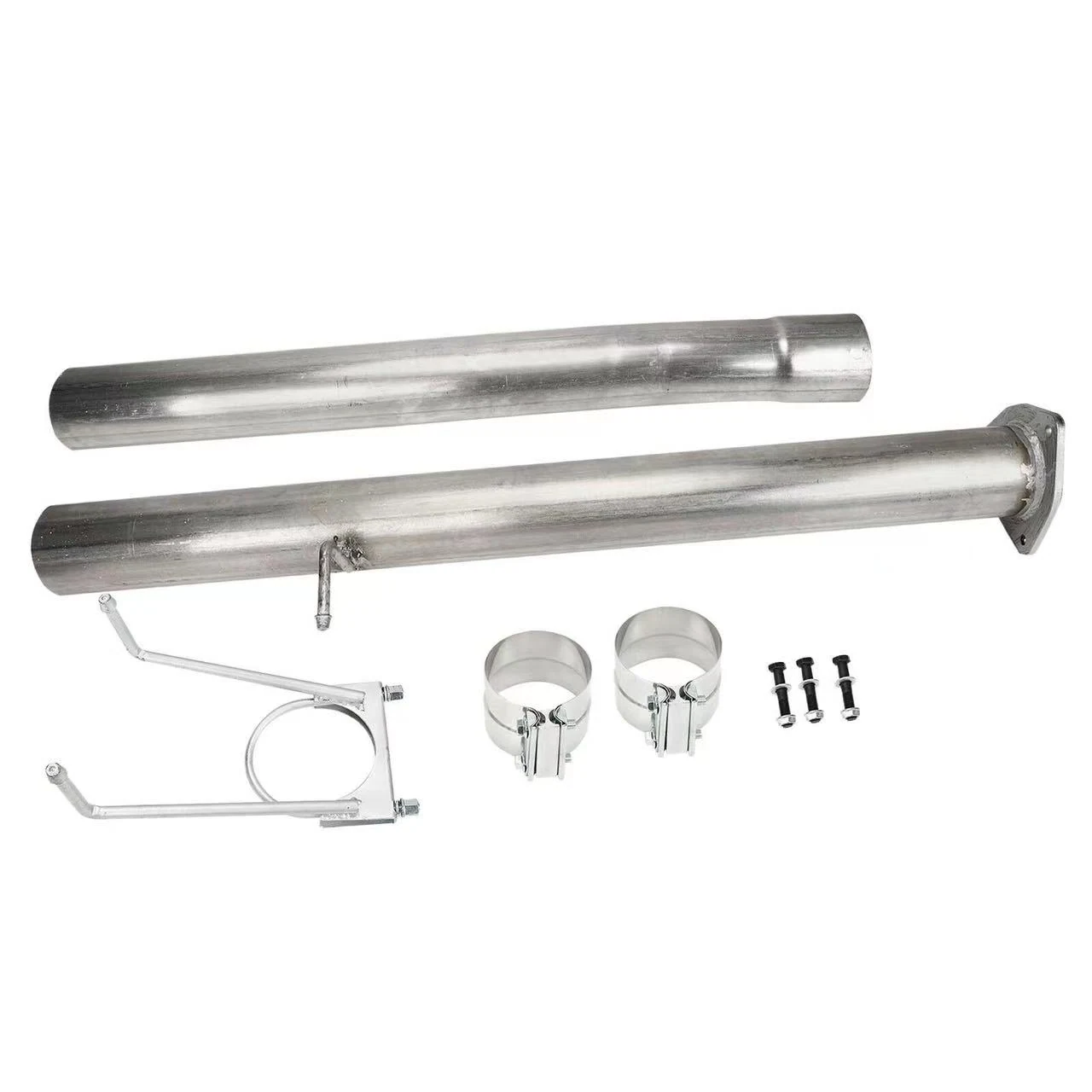 Mirror polished stainless steel 4 inch exhaust downpipe for Dodge Ram 6.7L Cummins with CNC machined turbo flange