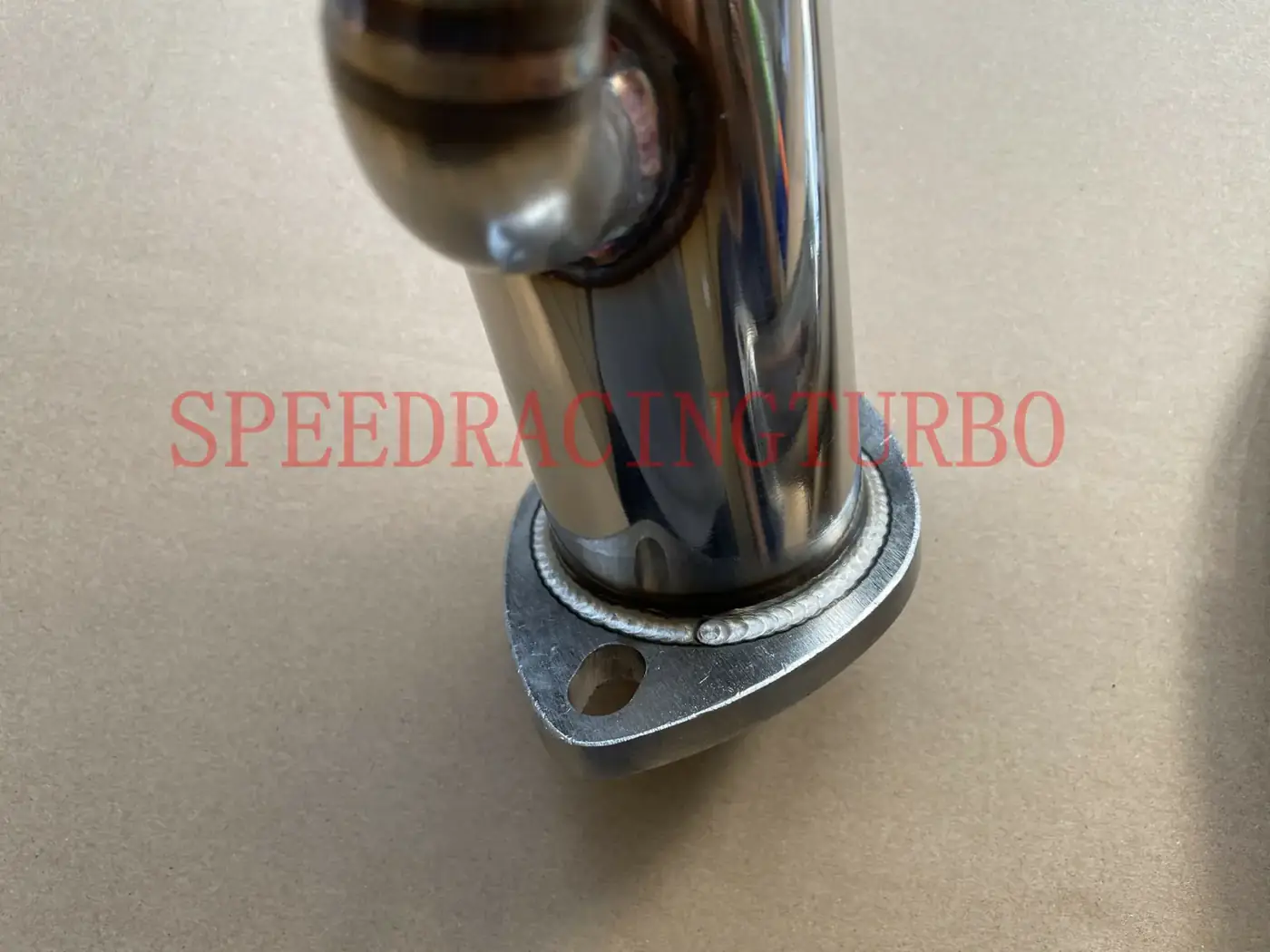 Downpipe installed on a 2005 Nissan 350Z with turbo outlet connection