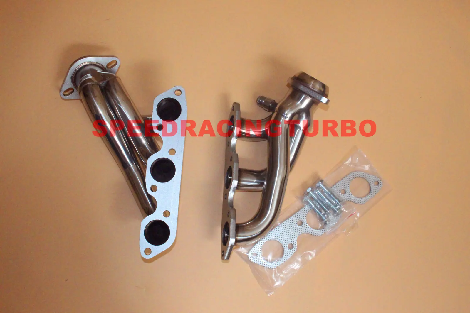 Stainless steel shorty exhaust header for 2001-2004 Ford Mustang V6 3.8L with 1-5/8 inch primary tubes