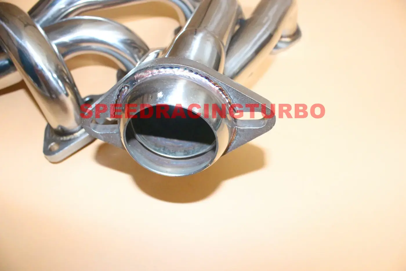 Side view of header showing primary tube length and collector shape