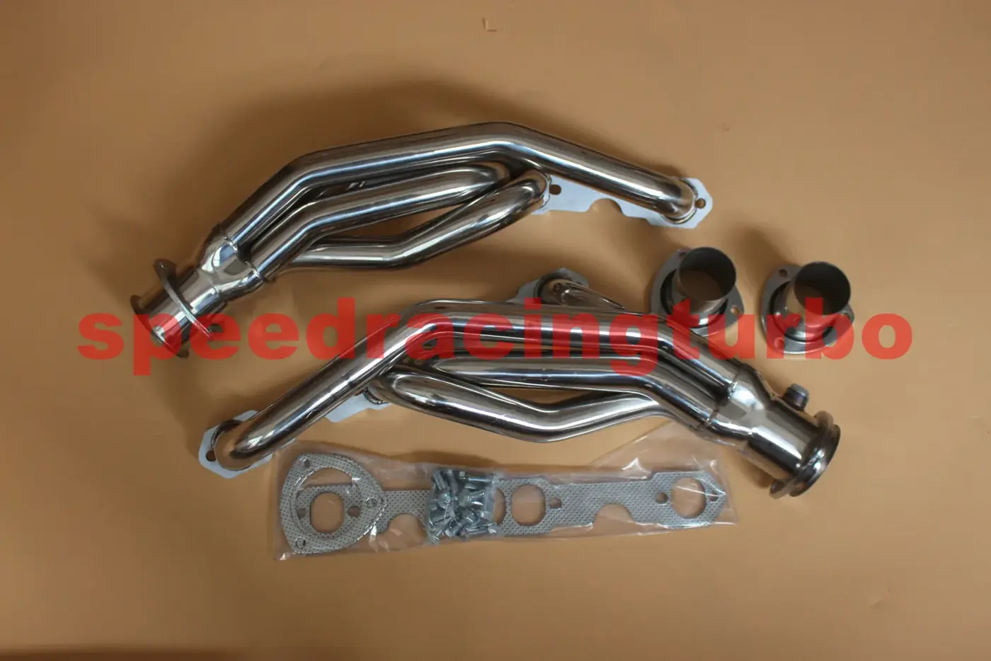 Mirror polished stainless steel 1-3/4 inch shorty exhaust header for 1988-1997 Chevy GMC truck with CNC machined flanges