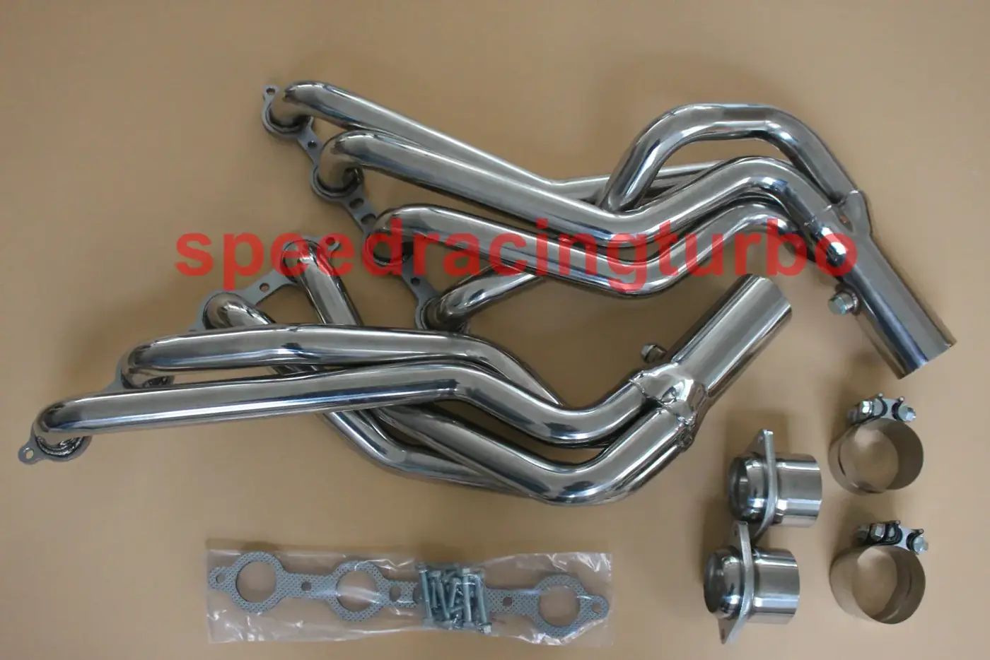 Close-up of polished stainless steel header flange with bolt holes and sealing face