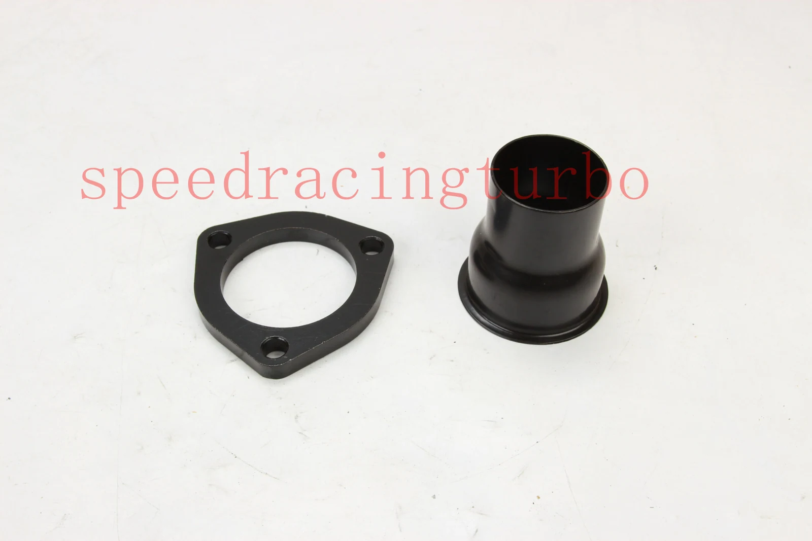 Close-up of CNC machined flange on 1-3/4 inch exhaust header for Suzuki Samurai