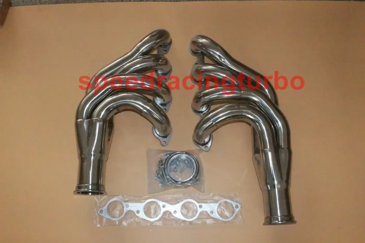 T-304 stainless steel 2-piece 4-1 racing exhaust header for Chevrolet Big Block BBC 396-572 with V-band flanges and clamps