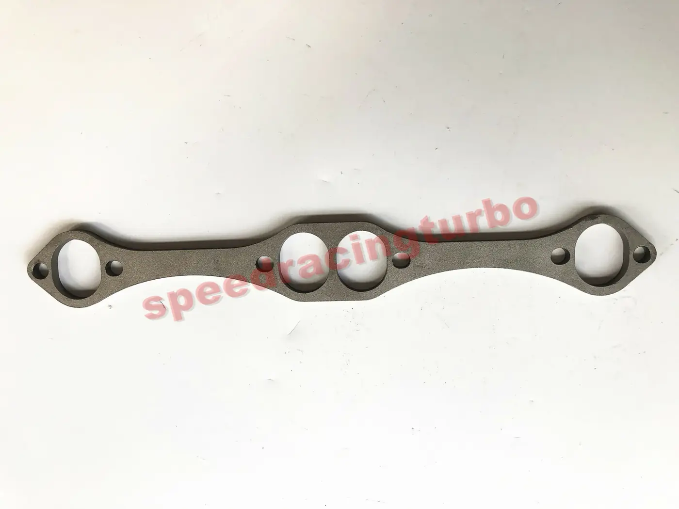 Side view of steel header flange adaptor showing round port and reducer connection