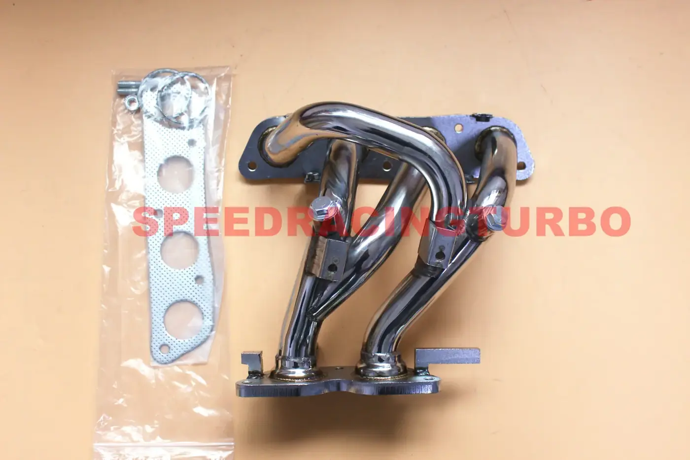 Mirror polished T-304 stainless steel 4-2-1 Tri-Y exhaust header for 2000-2005 Toyota MR2 Spyder with CNC machined flanges