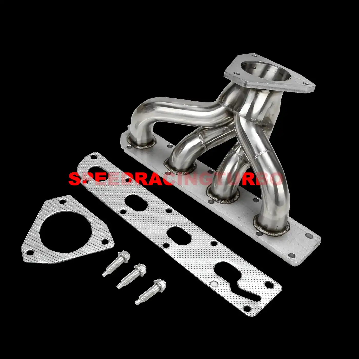 Mirror polished stainless steel 1-7/8 inch exhaust header for 2005-2010 Chevrolet Cobalt and HHR with CNC machined flanges