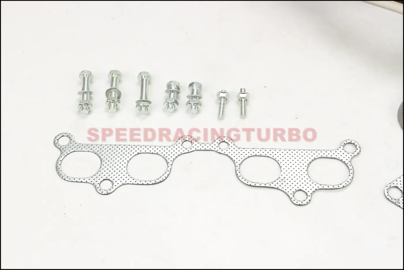 Close-up of CNC machined flange on 201 stainless exhaust header for Toyota Tacoma