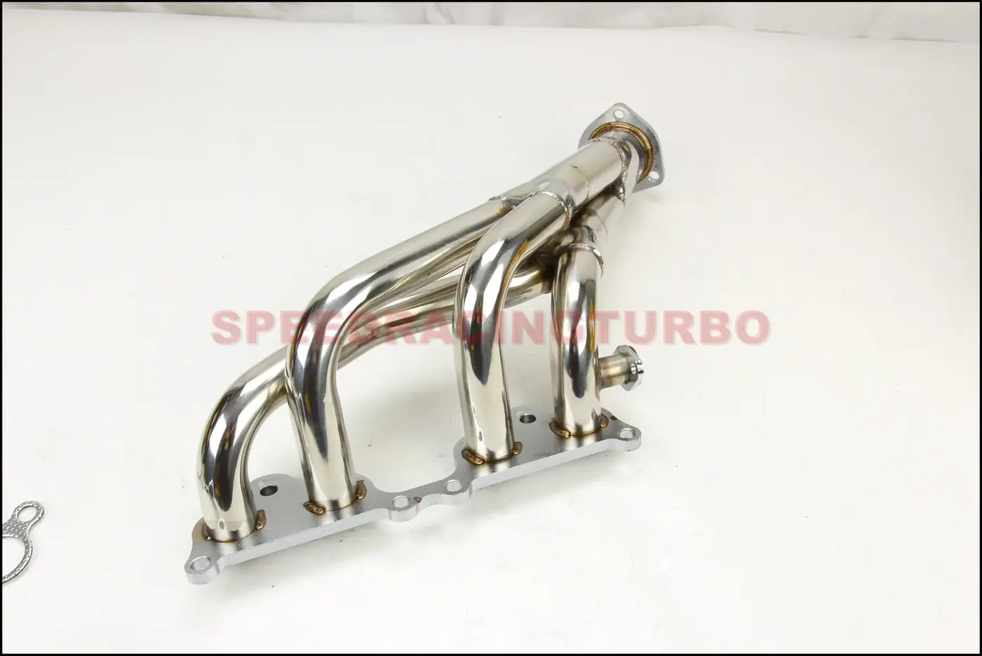 Side view of 4-2-1 header showing primary tube routing and mirror finish