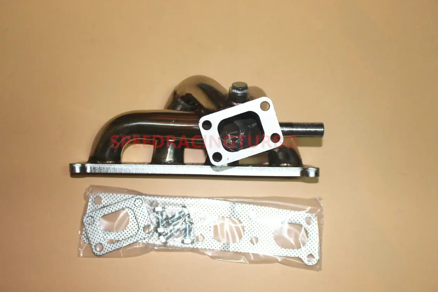 Mirror polished stainless steel turbo exhaust manifold with T25 and T2 flange for Mazda 1.8L FP and 2.0L FS