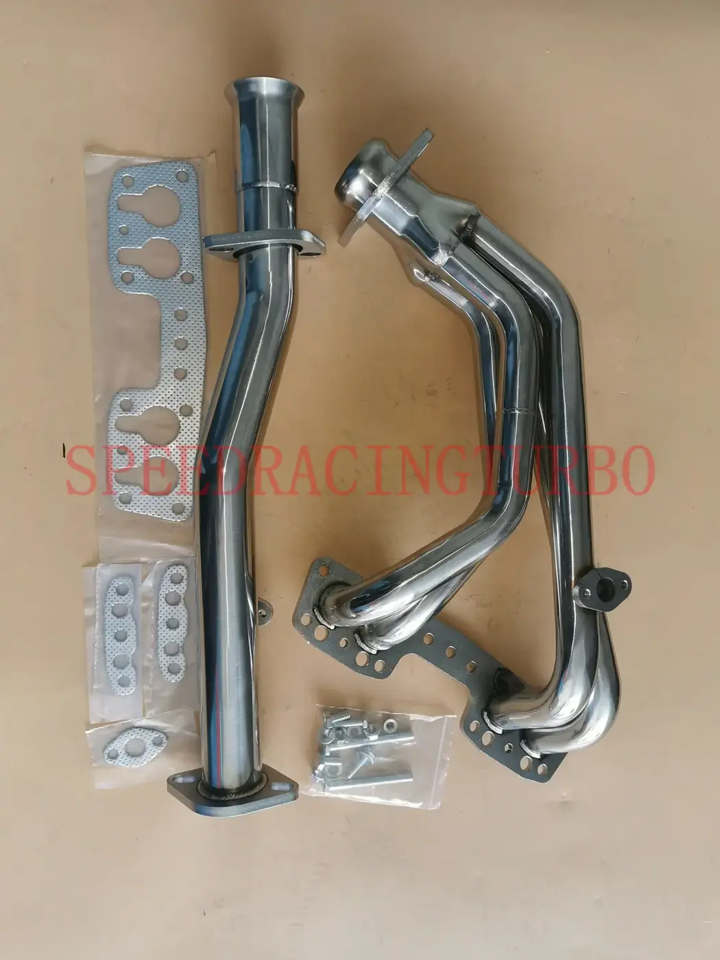 Side view of long tube header with 1-1/2 inch inlet and 2-1/4 inch collector outlet