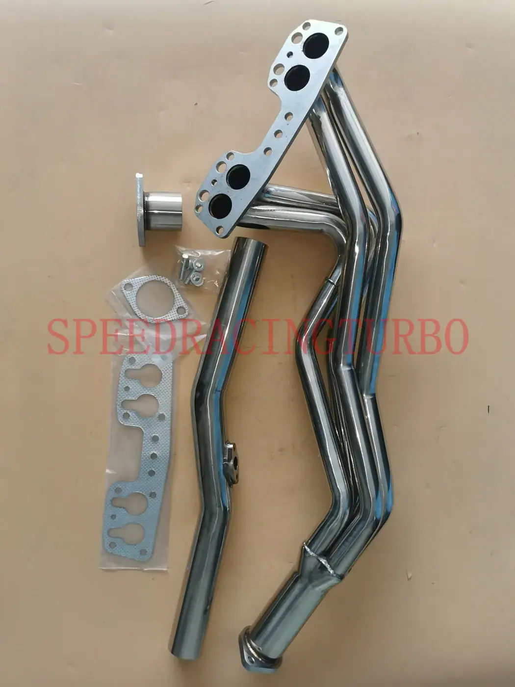 Stainless steel 4-2-1 exhaust header for Toyota 75-80 Celica Pickup and 75-83 Hilux with 1.5 inch primary tubes and 2.5 inch output