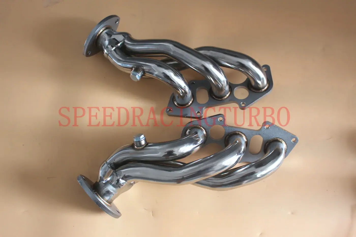Close-up of TIG double side welded joint on a stainless steel exhaust header for Lexus V6